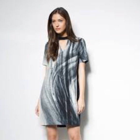 Go by Go Silk 100% Silk Black Gray Marble Print Women's Dress Size Small - Picture 2 of 15